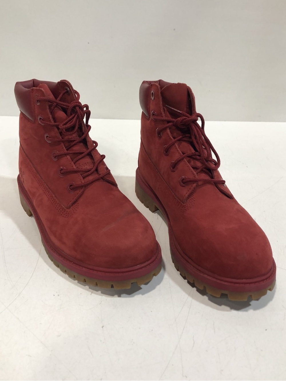 NEW!! Boys Timberland Red Lace-Up Nubuck Boots Size 4.5M